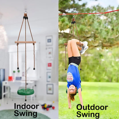Tree Swing for Kids Swing,Climbing Rope Swing Seat with Swing board and Kids Hanging Bar,Disc Rope Swing Outdoor Garden Swing Set Accessory Children's 3 Years+