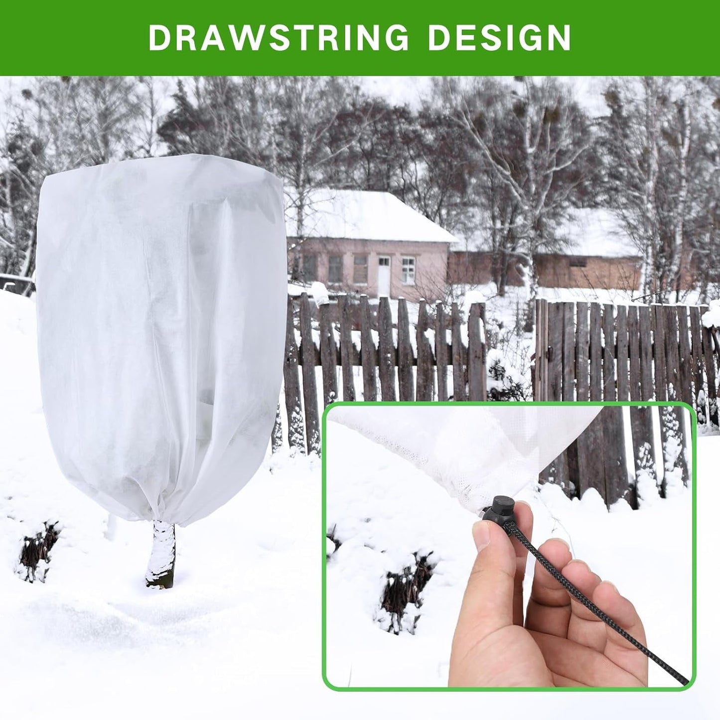 2PCS Plant Covers Freeze Protection Frost Blankets for Outdoor Plants,40"x32" 2.2 oz Plant Covers for Winter Plant Covers Freeze Protection,Frost Cloths for Outdoor Plants with Jacket Drawstring