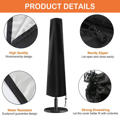 Patio Umbrella Cover Outdoor Umbrellas Cover with Zipper for 9ft to 12ft Offset Umbrella,with Protective Umbrella Cover Bag,75"x20"x12"