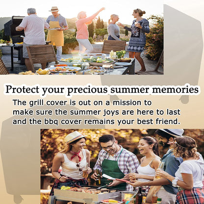 BBQ Grill Cover, 48 inch Grill Covers Heavy Duty Waterproof BBQ Cover with Storage Bag for Grills up to 48 inch Width, Rip-Proof, Durable and Convenient, 48“x 24”x 40", Black
