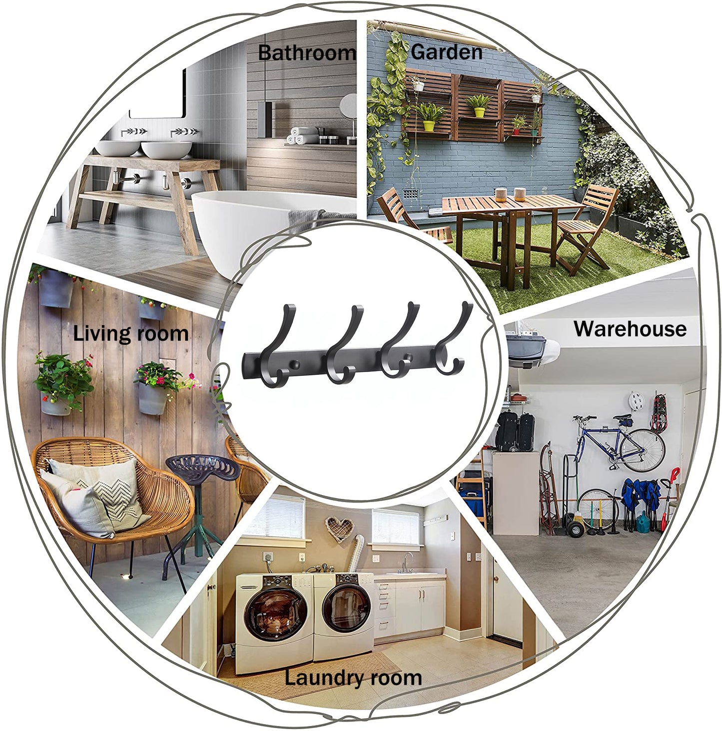Coat Rack Wall Mounted Heavy Duty Wall Hooks for Wall Hanger with 8 Hooks for Hanging,Dinosam Coat Hanger Hat Rack Coat Hooks Rack for Wall Coat Hanger Wall Mount