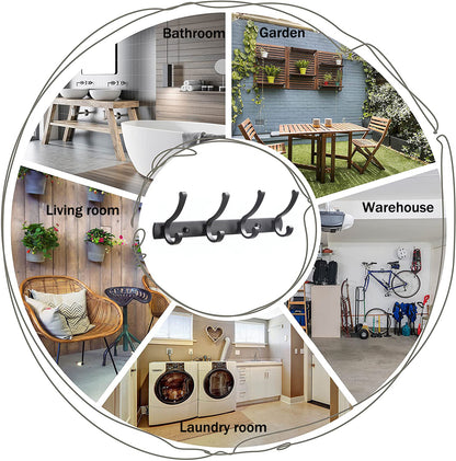 Coat Rack Wall Mounted Heavy Duty Wall Hooks for Wall Hanger with 8 Hooks for Hanging,Dinosam Coat Hanger Hat Rack Coat Hooks Rack for Wall Coat Hanger Wall Mount