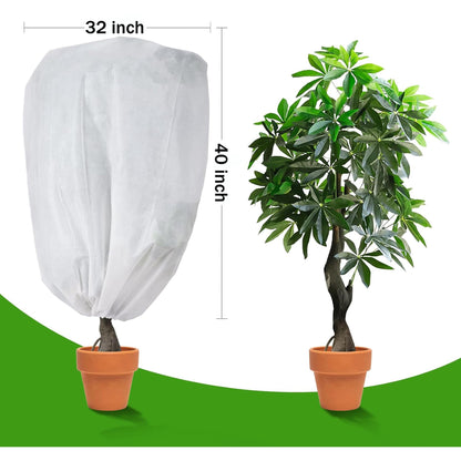 2PCS Plant Covers Freeze Protection Frost Blankets for Outdoor Plants,40"x32" 2.2 oz Plant Covers for Winter Plant Covers Freeze Protection,Frost Cloths for Outdoor Plants with Jacket Drawstring