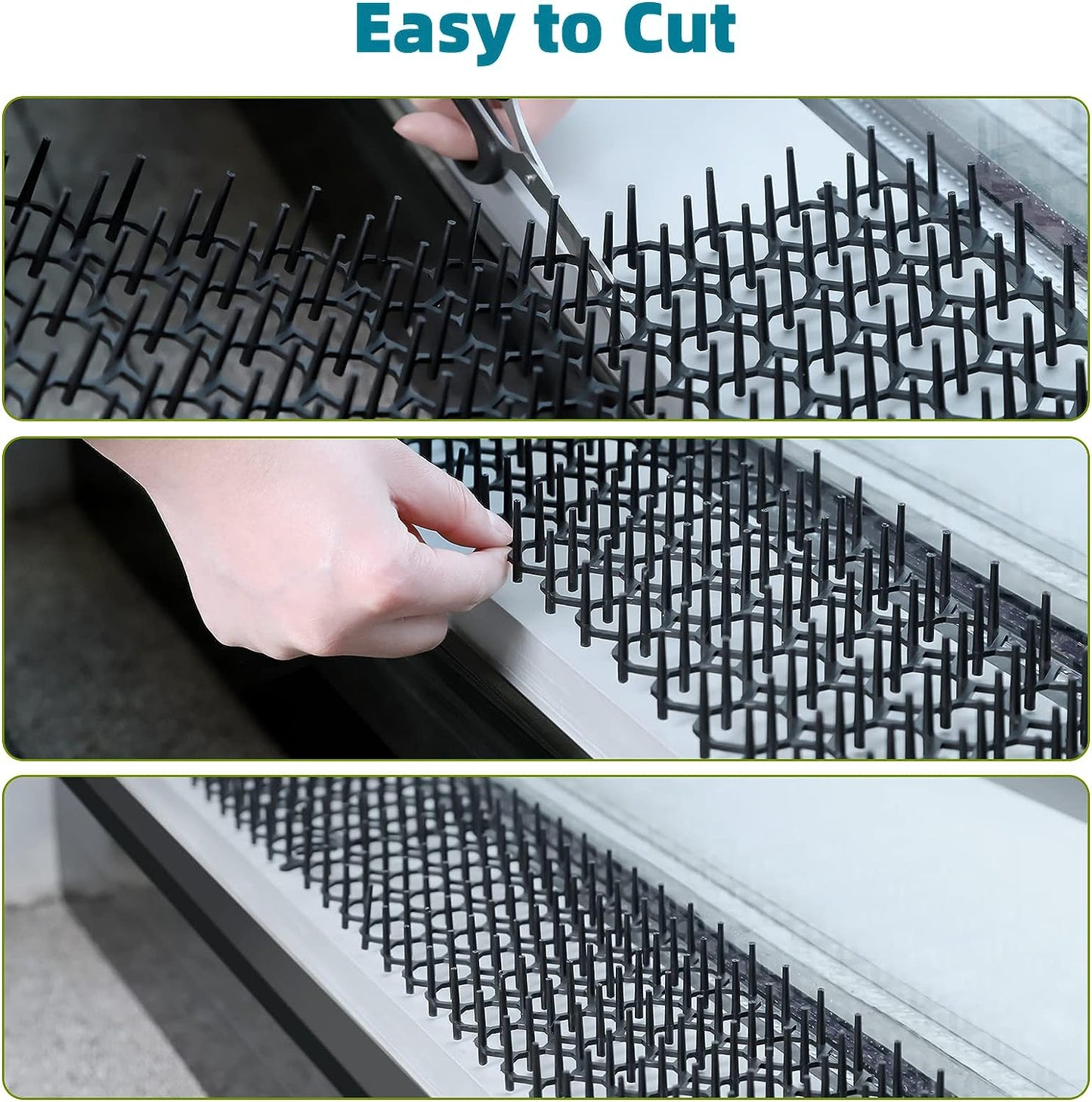 Cat Scat Mat 7.9 X 6 Inches (Set of 12) - Keep Cats Out of Yard Permanently - Scat Mat for Cats- Spike Mat with 8 U-shaped Nail