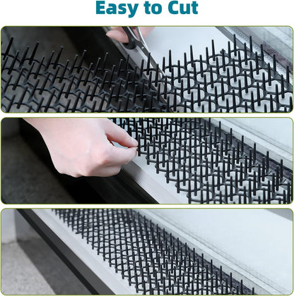 Cat Scat Mat 7.9 X 6 Inches (Set of 12) - Keep Cats Out of Yard Permanently - Scat Mat for Cats- Spike Mat with 8 U-shaped Nail