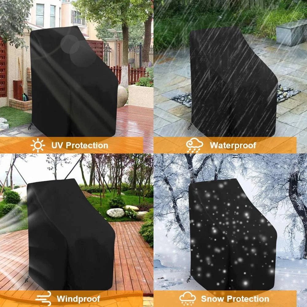 Outdoor Chair Covers Waterproof Patio Cover for Patio Chair Covers,2PCS Patio Furniture Covers,Outdoor Furniture Cover with Adjustable Drawstring and Storage Bag, Windproof, UV Protection