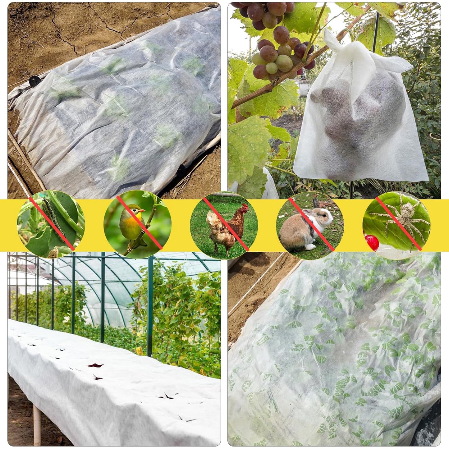 Plant Covers Freeze Protection,10Ft x 50Ft Frost Cloth for winter plant Covers Blanket Plant Cover
