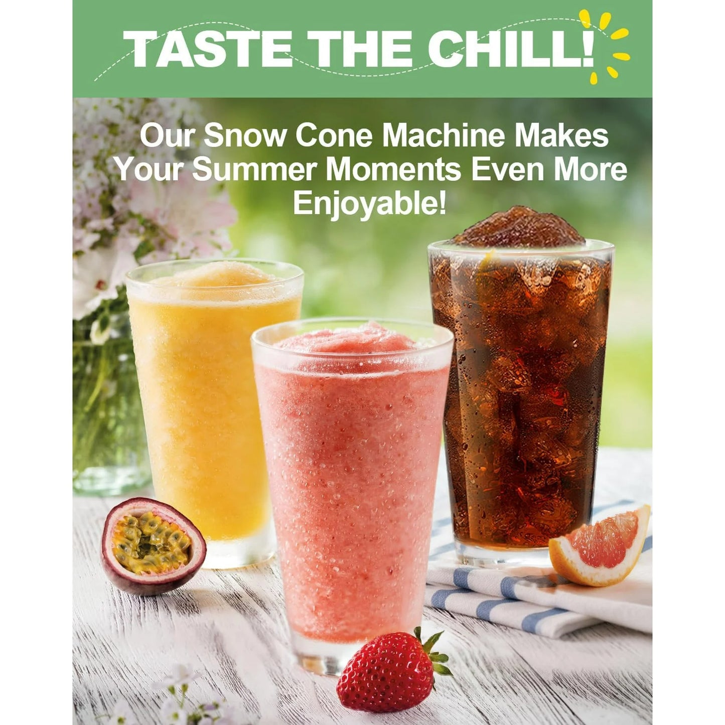 Snow Cone Machine Manual Shaved Ice Maker, Portable Ice Shaver Hand Crank Slushie Machine for home,Domaci Snow Cone Maker for Outdoor Picnics, Green