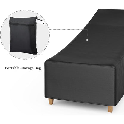 Chaise Lounge Cover Patio Outdoor Furniture Covers Waterproof Outdoor Chair Covers 83W x 30D x 31.5H inch Black
