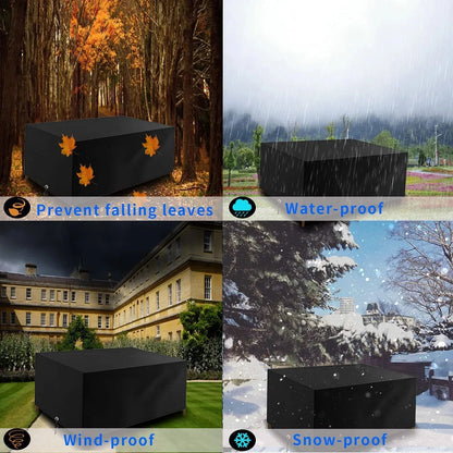 Patio Furniture Cover Waterproof, Outdoor Furniture Cover for Winter, Dinosam Durable Outdoor Furniture Cover ﻿with 4 Windproof Buckles,Black Patio Table Cover Fits