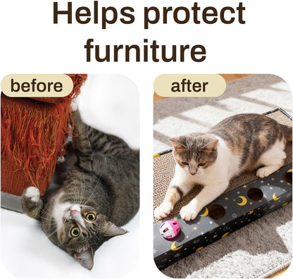 Cat Scratching Board for Large Cat Scratcher Cardboard Cat Scratcher for Indoor Cats,5PCS Reversible Cat Scratch Pads with Cat Cardboard Scratcher Box