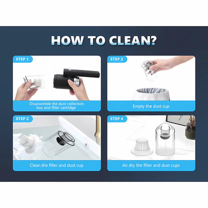 Handheld Vacuum Cordless,Domaci 14000Pa Car Vacuum Cleaner,Foldable Car Facuum Fortable Cordless 120W High Power Wet/Dry Vacuum