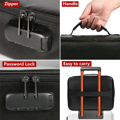 File Organizer Bags with Lock,Fireproof Document Bag(17.2"x12"x6") with 2 Small Fireproof Bags(8"x5.1"),Document Organizer Portable Travel Home Storage Safe for Legal/A4 Important Documents