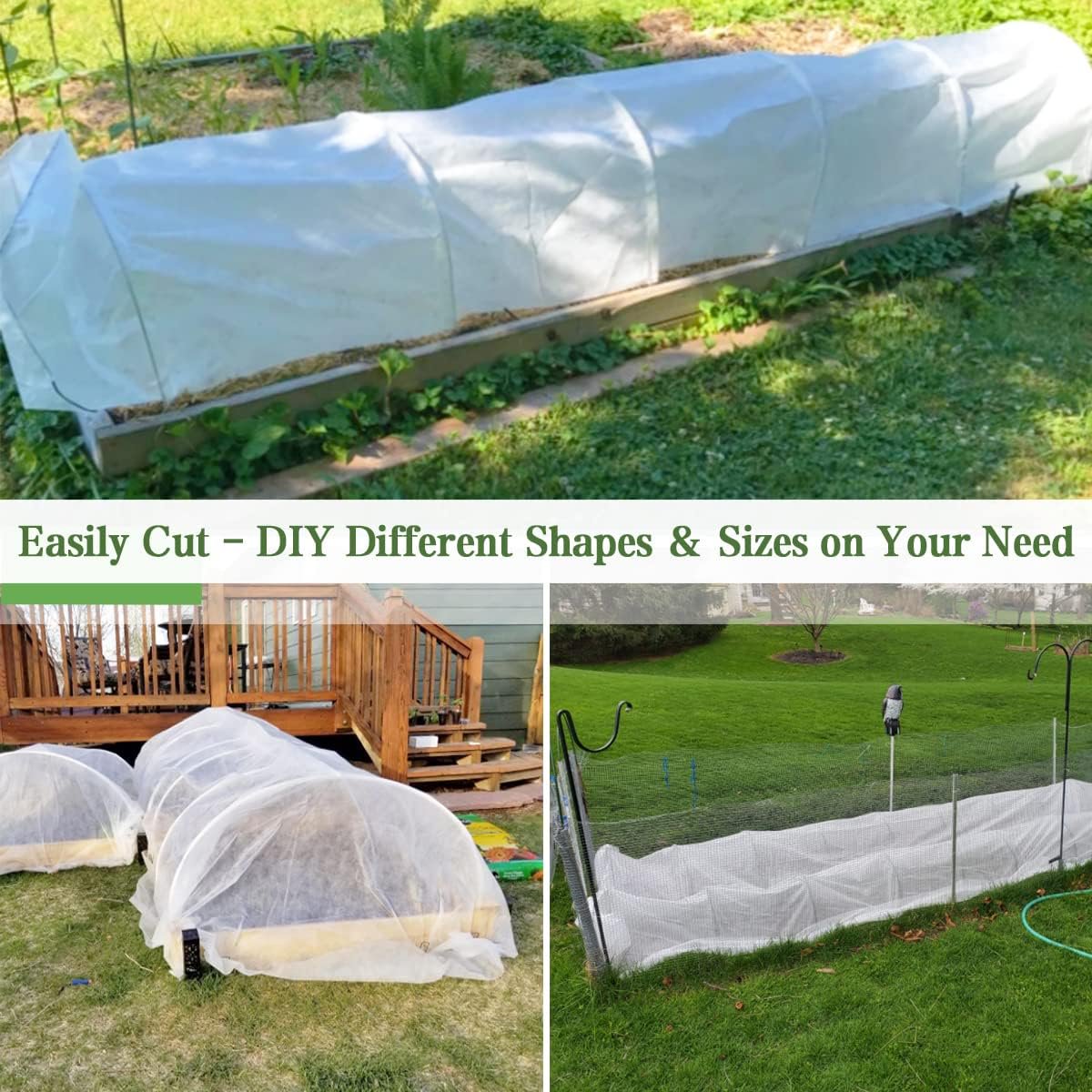 Plant Covers Freeze Protection,10Ft x 50Ft Frost Cloth for winter plant Covers Blanket Plant Cover
