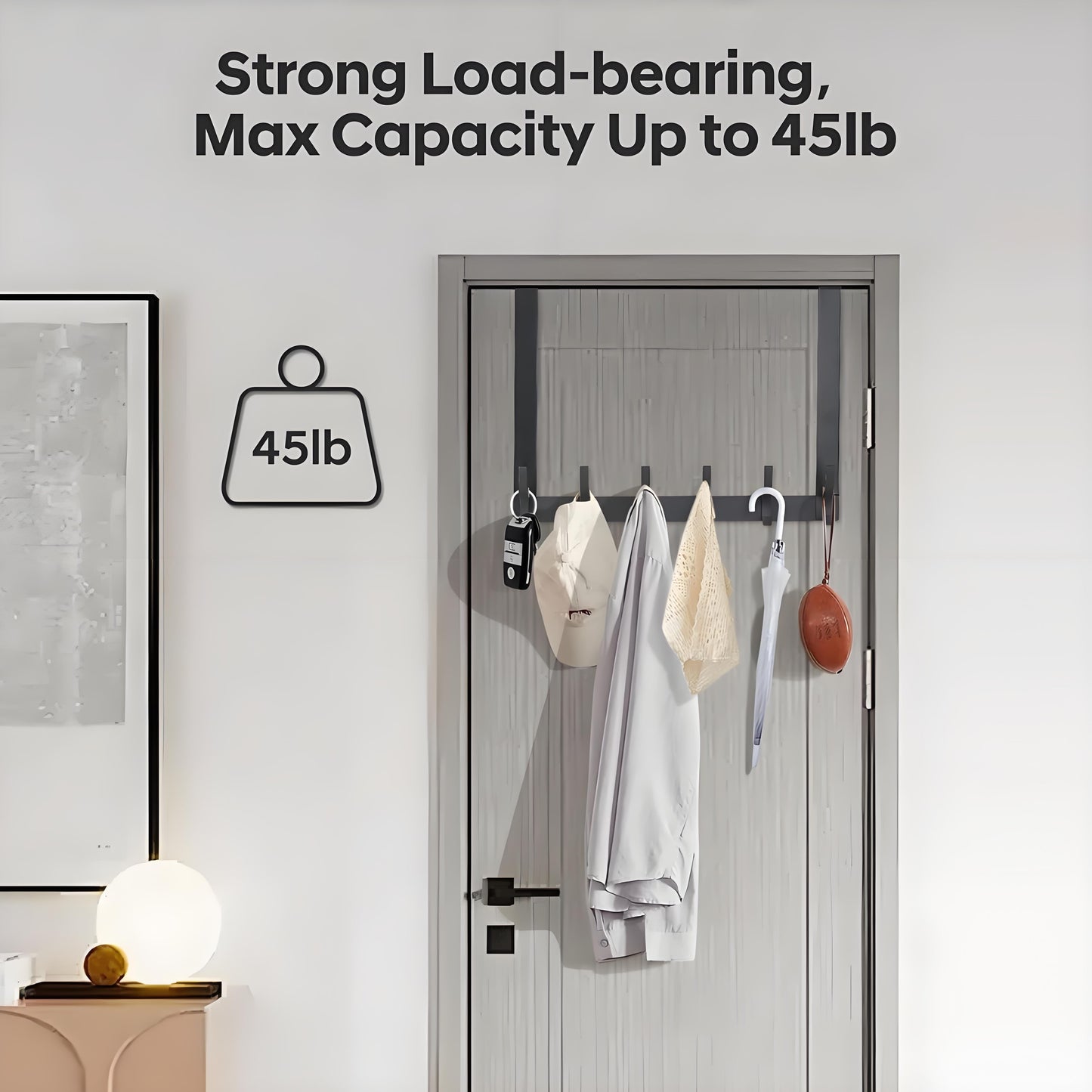 Over The Door Hooks, Door Hanger Hooks for Hanging, Over The Door Towel Racks, Over The Door Hanger, Coat Rack with 12 Coat Hooks, Wreath Door Hanger Over The Door Organizer