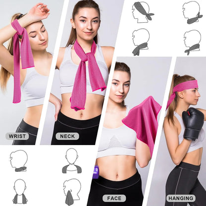 4 Pcs Cooling Towels 40"x12" Cool Sweat Towels,Cooling Towels for Neck and Face,Workout Towels