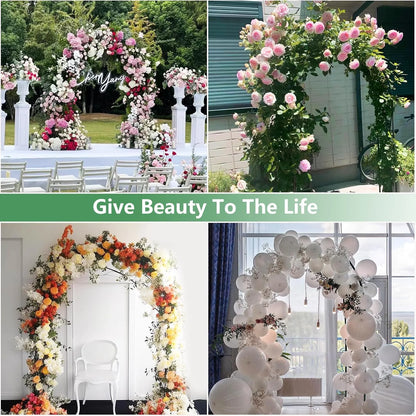 Wedding Arch Garden Arch 7.87 x 4.59 x 1.25FT Christmas Arch Backdrop Stand for Ceremony Metal Garden Trellis for Various Climbing Plant Garden Decor,Assemble Freely 2 Sizes,Black