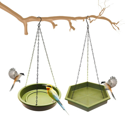 Hanging Bird Bath Hanging Bird Feeder, Bird Feeder, 2 in 1 Hanging Bird Feeder & Bird Bath for Outside, Hanging Bird Baths for Outdoors, Hanging Bird Feeder Tray (Green)