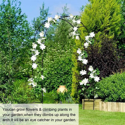 Wedding Arch Garden Arch 7.87 x 4.59 x 1.25FT Christmas Arch Backdrop Stand for Ceremony Metal Garden Trellis for Various Climbing Plant Garden Decor,Assemble Freely 2 Sizes,Black