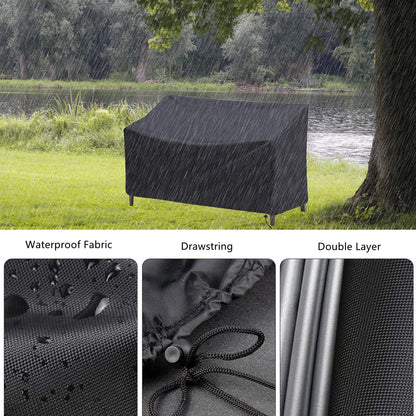 Patio Furniture Covers, 3-Seater Patio Loveseat Cover,Dinosam Outdoor Furniture Cover Waterproof Outdoor Chair Covers Patio Covers for Outdoor Furniture, Black
