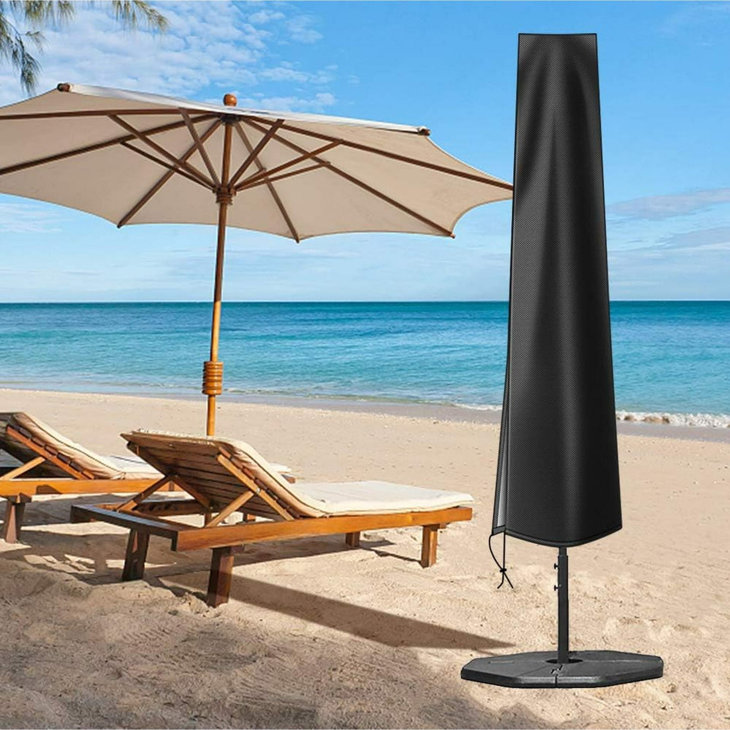 Patio Umbrella Cover Outdoor Umbrellas Cover with Zipper for 9ft to 12ft Offset Umbrella,with Protective Umbrella Cover Bag,75"x20"x12"
