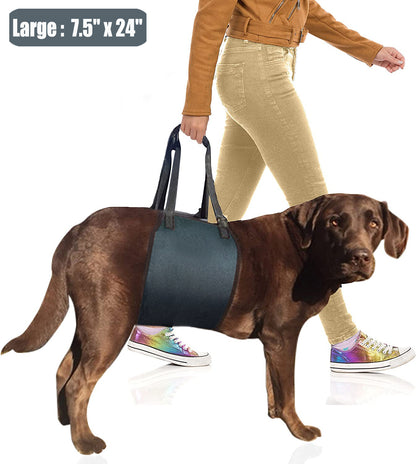 Large Dog Sling, Dog Harness with Handle, Dog Lift Harness for Rear Legs Help Support, Disabled,Joint Injuries,Arthritis,Paralysis Dogs Walk,Dog Lifter ACL Rehabilitation Rehab,7.5" x 24"