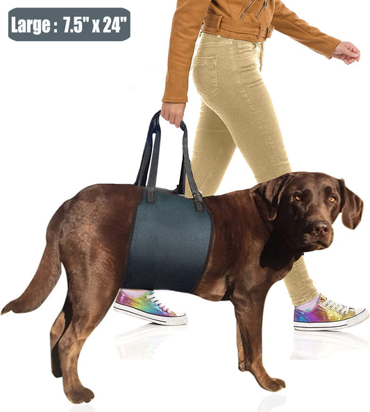 Large Dog Sling, Dog Harness with Handle, Dog Lift Harness for Rear Legs Help Support, Disabled,Joint Injuries,Arthritis,Paralysis Dogs Walk,Dog Lifter ACL Rehabilitation Rehab,7.5" x 24"