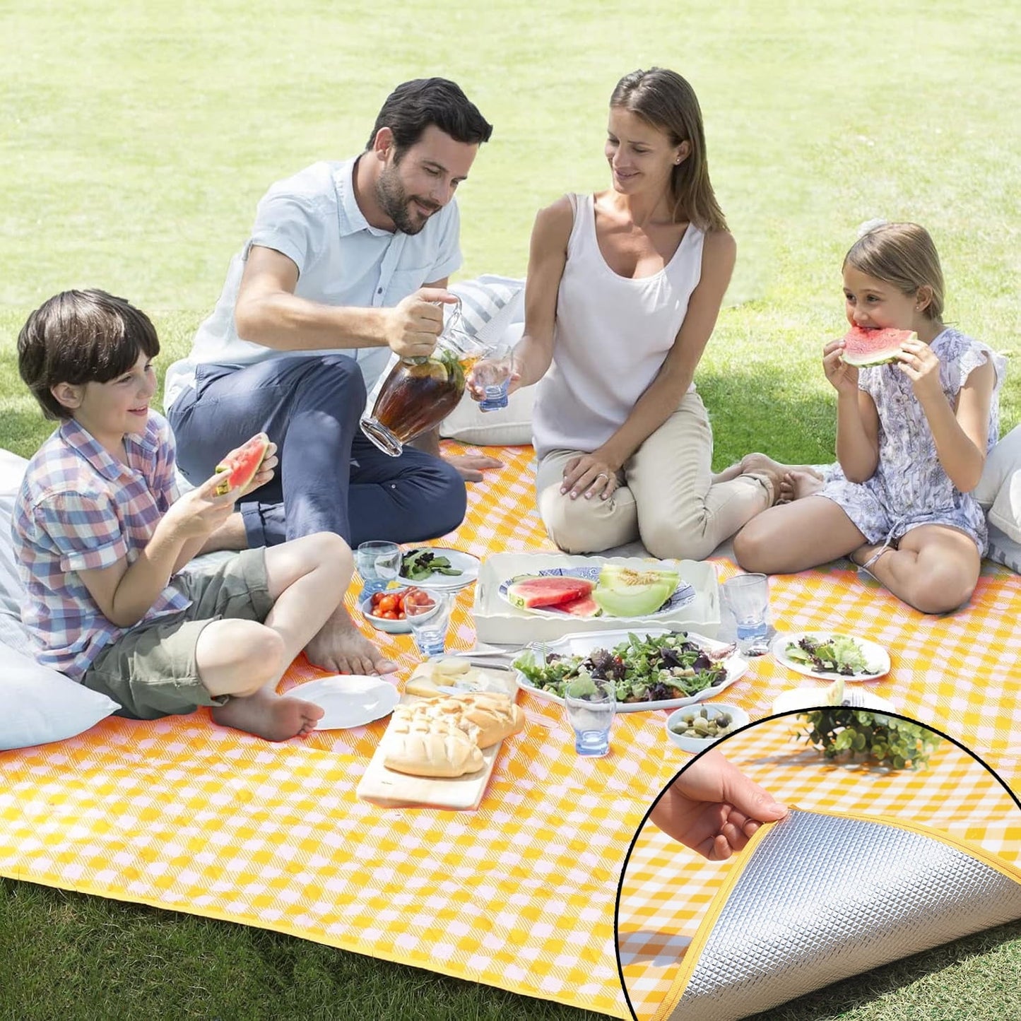 Picnic Blankets,Teencool Thick Waterproof Blanket Sandproof Beach Blanket,Outdoor Blanket for Travel Camping Mat 40"x80