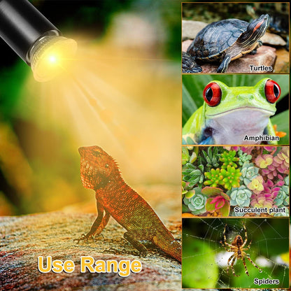 Reptile Heat Lamp for Lizard,aquatic lamp with 2 UVA UVB Bulbs light for Reptiles,UVA UVB Reptile Light with Adjustable Switch,360° Rotatable Aquatic Lamp for Turtle Tank Accessories