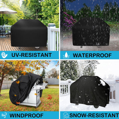 Grill Cover for Outdoor Grill, Waterproof Oxford Fabric BBQ Cover for 4-7 Burner Barbecue Grill ,68" Gas Grill Covers for Outside with Adjustable Drawstring & Strip,Storage Bag,Windproof, UV Protect