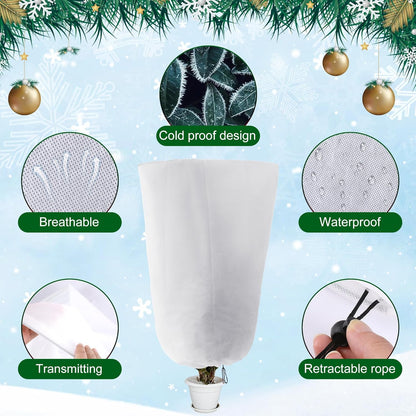 2PCS Plant Covers Freeze Protection Frost Blankets for Outdoor Plants,40"x32" 2.2 oz Plant Covers for Winter Plant Covers Freeze Protection,Frost Cloths for Outdoor Plants with Jacket Drawstring