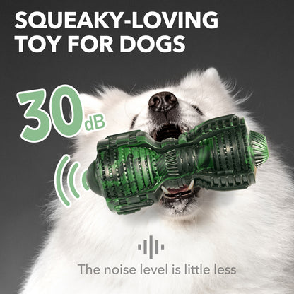 Dinosam Dog Toys for Aggressive Chewers: Squeaky Dog Chew Toy, Indestructible Dog Toy for Medium and Large Dog, Green