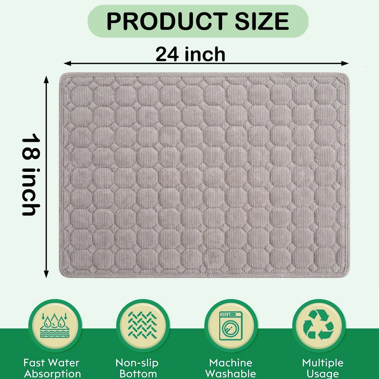 Dog Crate Mat,24 x 18 inch Washable Dog Bed Mat for Crate Mats for Dog Cage Mat Dog Kennel Pad Dog Kennel Mat Dog Crate Liner Dog Beds for Large Dog
