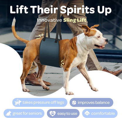 Large Dog Sling, Dog Harness with Handle, Dog Lift Harness for Rear Legs Help Support, Disabled,Joint Injuries,Arthritis,Paralysis Dogs Walk,Dog Lifter ACL Rehabilitation Rehab,7.5" x 24"