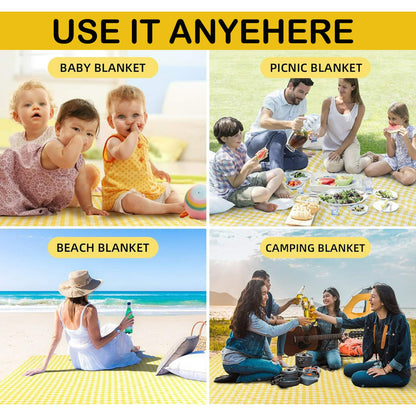 Extra Large Picnic Blankets,Teencool Waterproof Blanket Sandproof Beach Blanket,Outdoor Blanket for Travel Camping Mat 80"x80