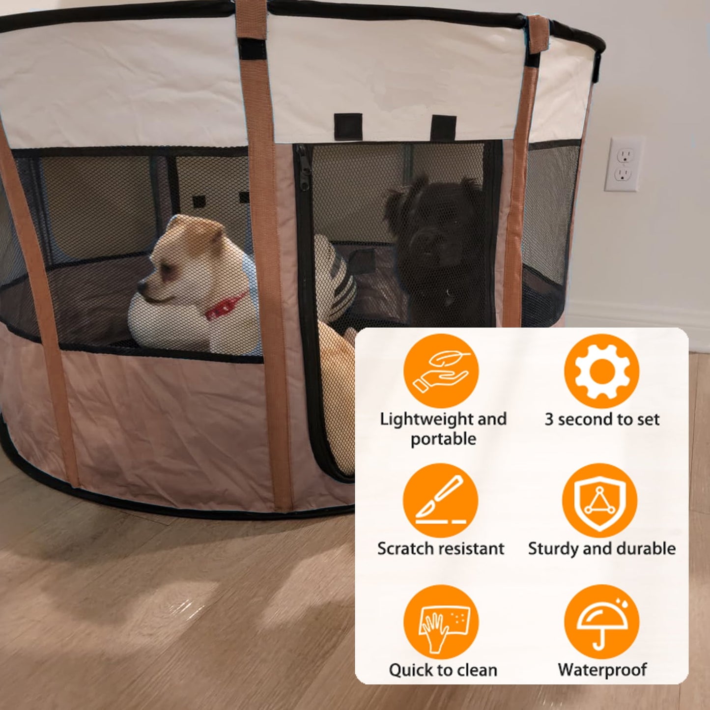 Extra Large Pet Playpen Cat Playpen Dog Playpen Puppy Playpen Indooor Cat Cage Dog Fence, Dinosam 44" Diameter 22" Height Cat Tent Playpen for Indoor Cats Pen for Cat Puppy Rabbit
