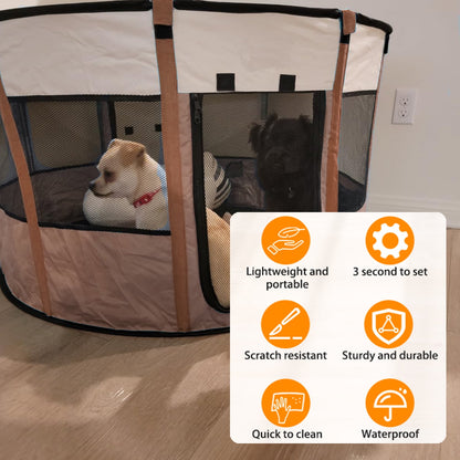 Extra Large Pet Playpen Cat Playpen Dog Playpen Puppy Playpen Indooor Cat Cage Dog Fence, Dinosam 44" Diameter 22" Height Cat Tent Playpen for Indoor Cats Pen for Cat Puppy Rabbit