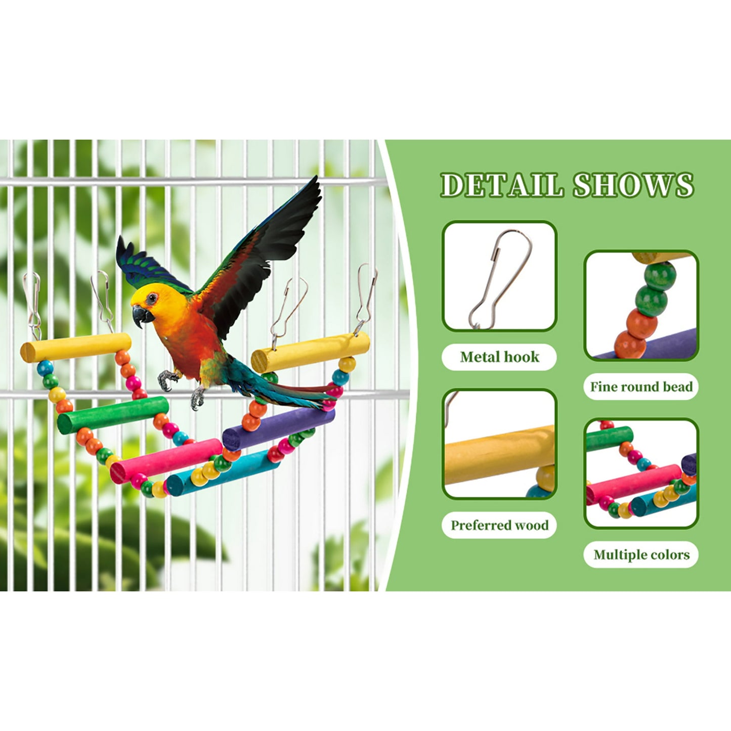 11PCS Bird Toys Parakeet Toys,Dinosam Colorful Parrot Toy for Small Parakeets Cockatiels Conures Finches Swing Chewing Hanging Bell Cage Hammock Toy