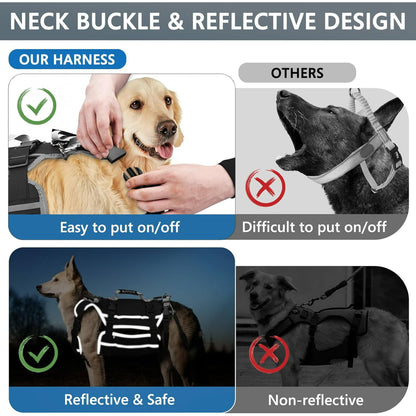 Large Dog Sling, Dog Harness with Handle, Dog Lift Harness for Rear Legs Help Support, Disabled,Joint Injuries,Arthritis,Paralysis Dogs Walk,Dog Lifter ACL Rehabilitation Rehab,7.5" x 24"